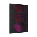 Three Hearts Level One Retro Gamer Canvas Art | Minimalist 8-Bit Pixel Love Wall Decor