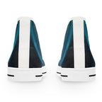Paint Flow Blue Abstract Wave High-Top Sneakers - Teal Ocean Art