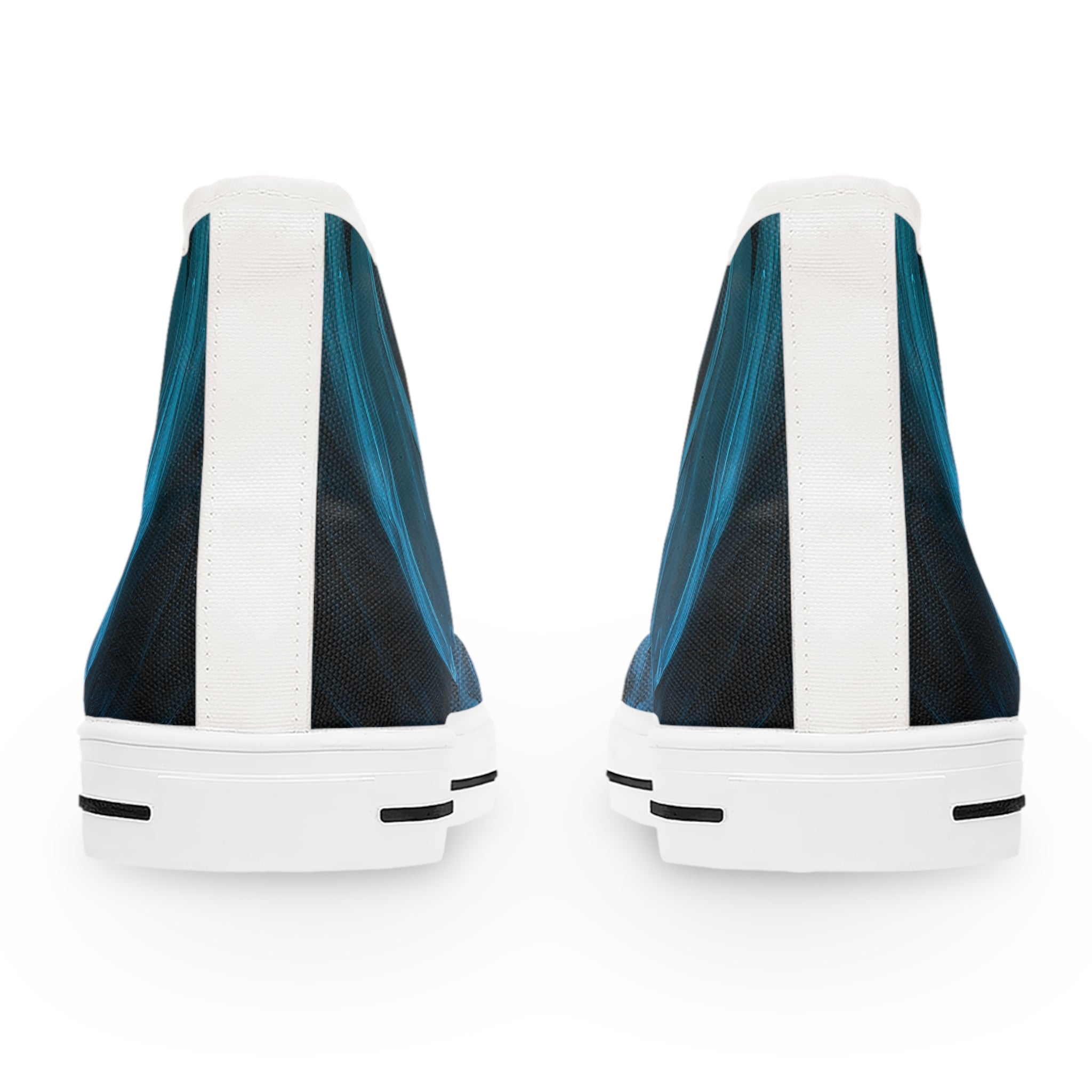 Paint Flow Blue Abstract Wave High-Top Sneakers - Teal Ocean Art