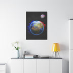 Earth Glitched Canvas Wall Art - Digital Glitch Futuristic World