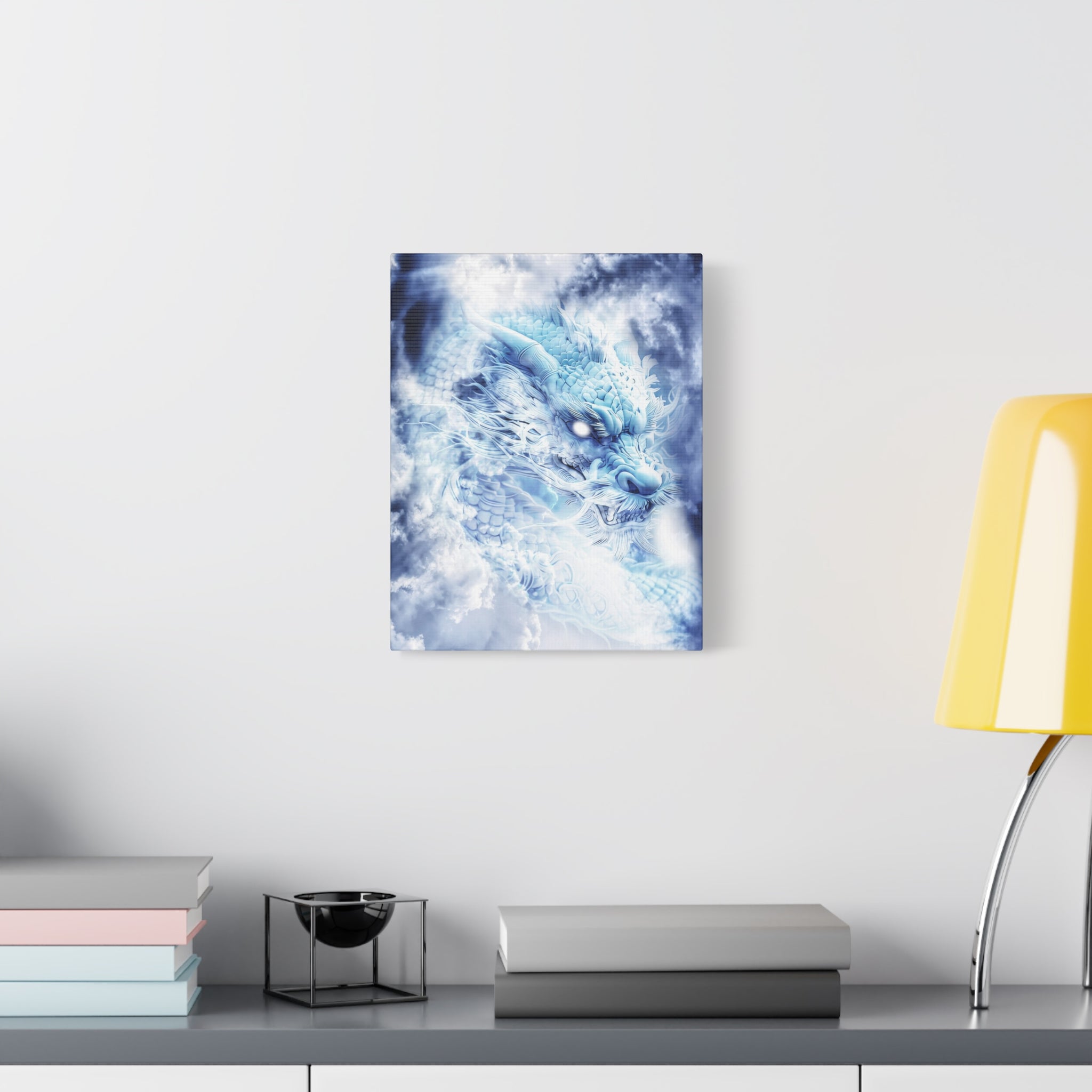 Blue Sky Dragon Canvas Wall Art - Celestial Fantasy Decor
