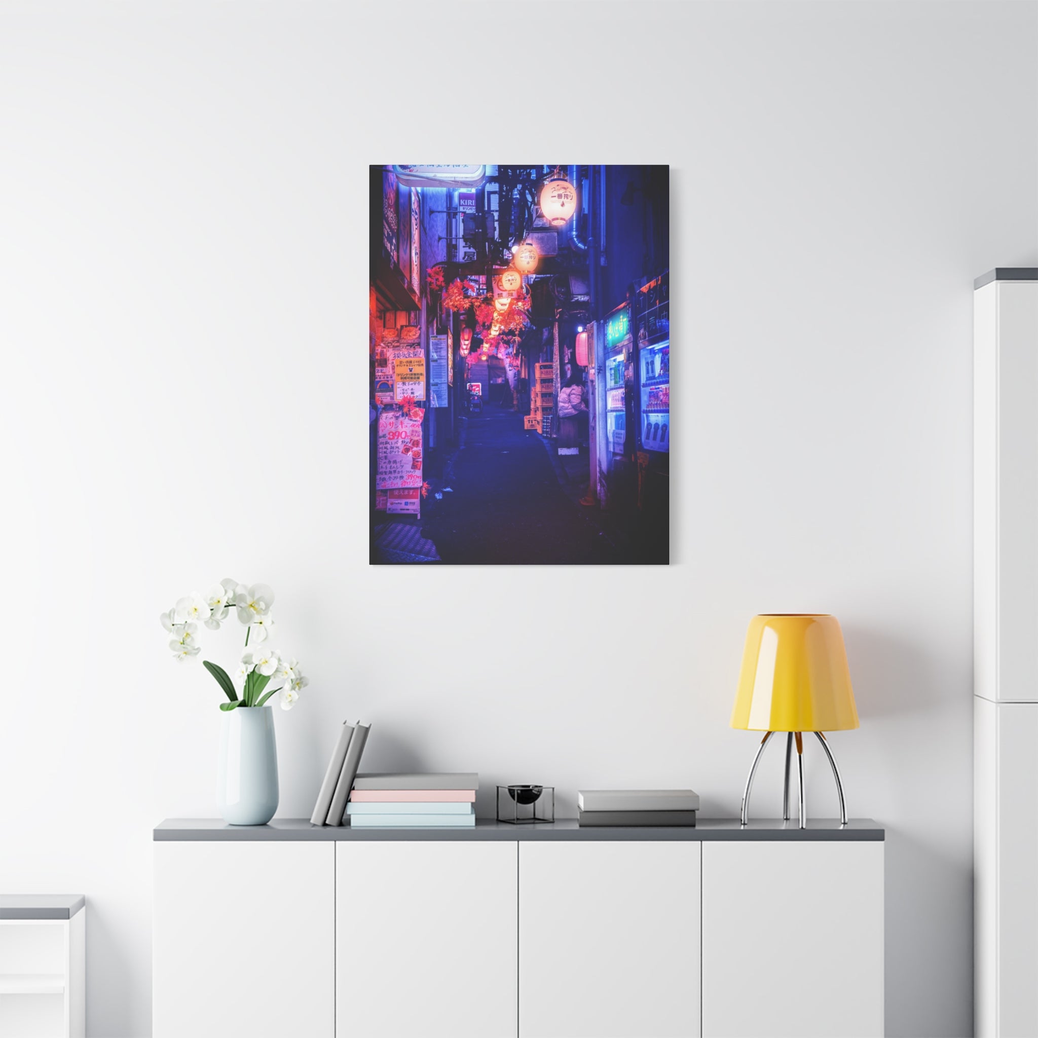 Japanese City Punk FX Canvas Wall Art - Cyberpunk Street Decor