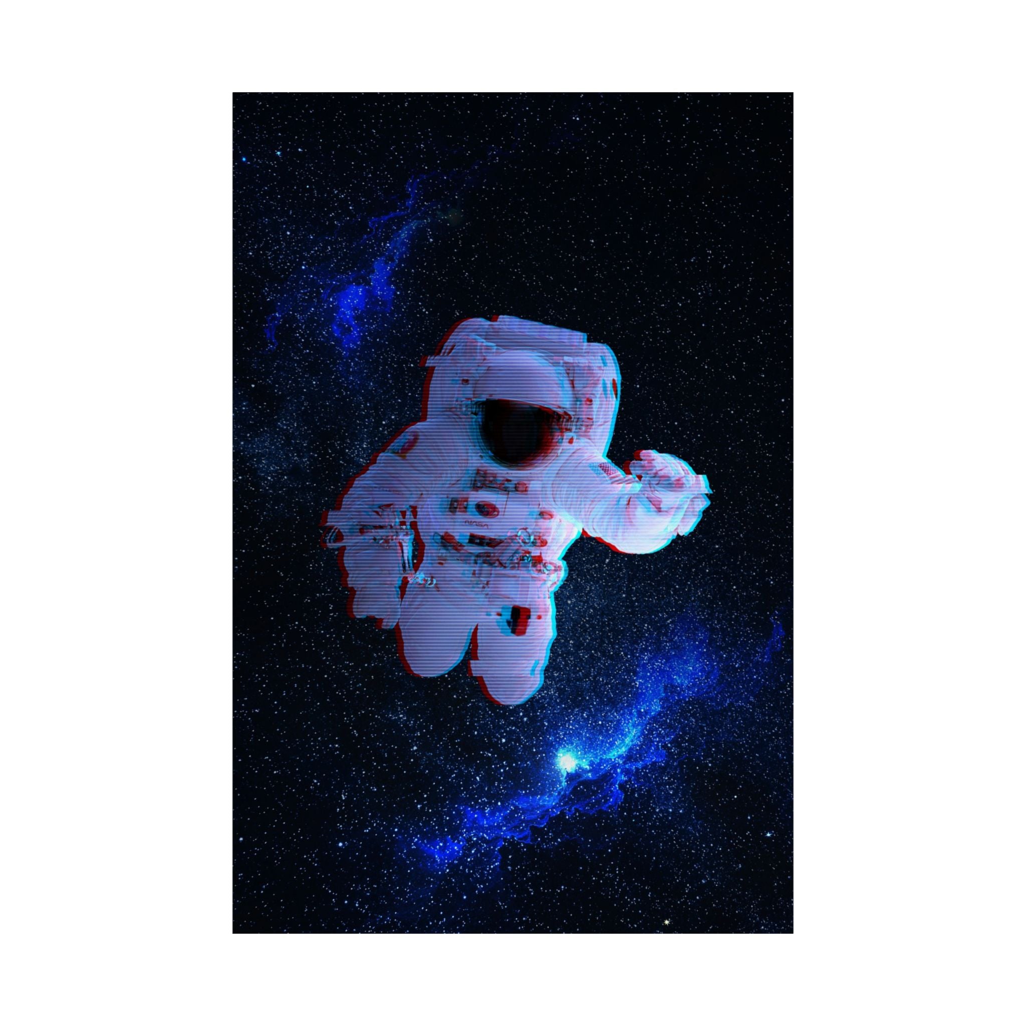 Scanline Spaceman Poster - Retro CRT Astronaut Art Print