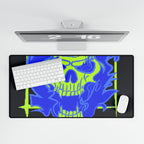 Skull of Mental Fire Desk Mat - Psychedelic Flaming Skull Mouse Pad