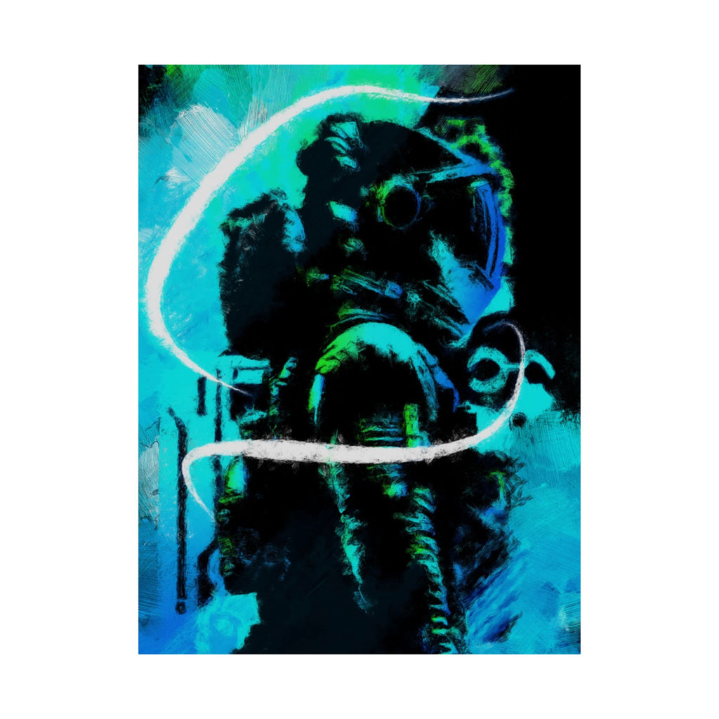 Grunge Space Man Poster - Splatter Astronaut Art Print