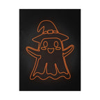 Cute Ghost Halloween Poster Print - Friendly Spooky Art