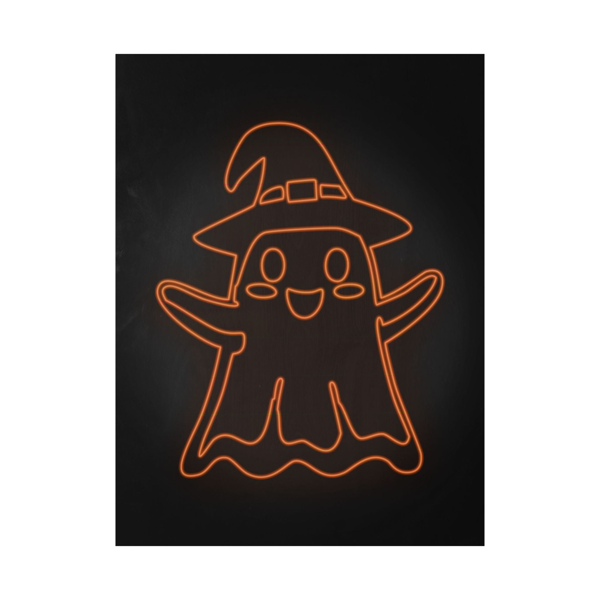 Cute Ghost Halloween Poster Print - Friendly Spooky Art