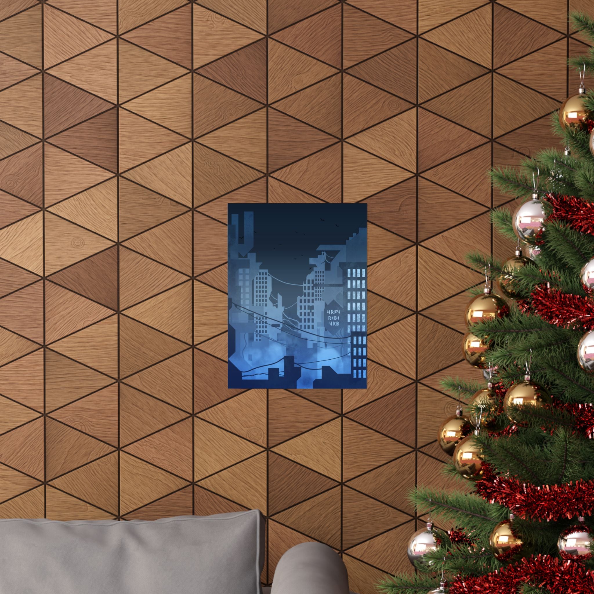 City Lights Abandoned City Poster - Cyberpunk Dystopian Art