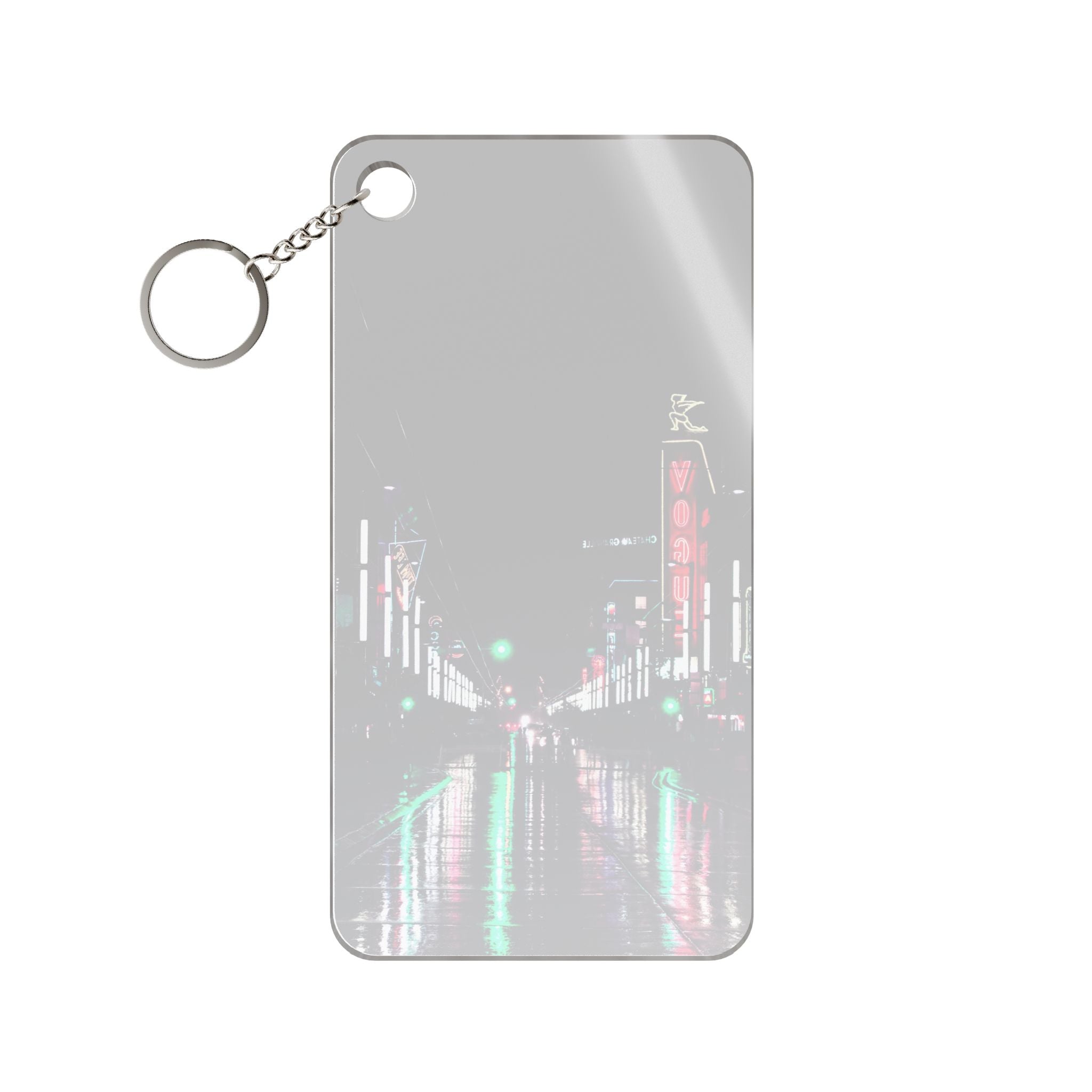 Cyberpunk Slick Street Keychain - Neon Alley Acrylic Charm