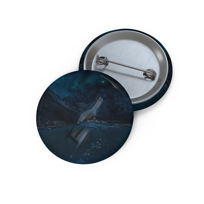 Unknown Message In A Bottle Ocean Art Pin