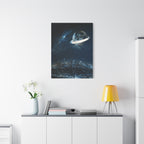 Starlight Cityscape Under a Celestial Moon Canvas Wall Art