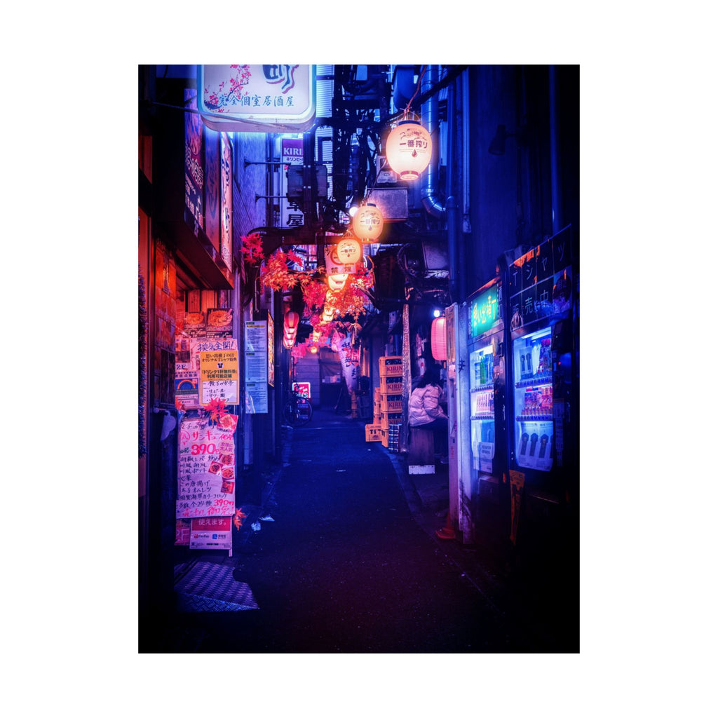 Japanese City Punk FX Poster Print - Neon Cyberpunk Alley Art