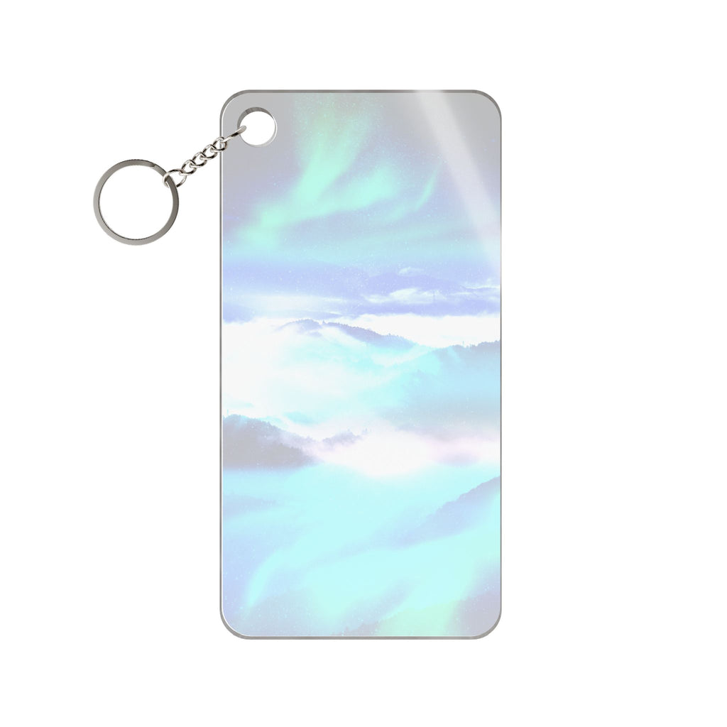 Starry Mountain Sky Keychain - Aurora Borealis Acrylic Charm