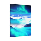 Starry Mountain Sky Canvas Wall Art - Aurora Borealis Decor