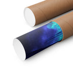 Cosmic Frosted City Skyline Poster Print - Galactic Cityscape