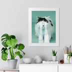 Laser Cat Framed Poster - Funny Sci-Fi Space Feline Wall Art