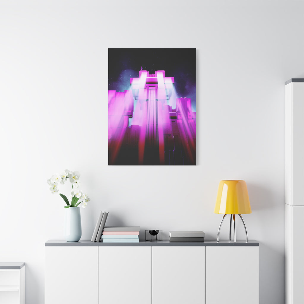 The City of Lights Vibrant Cityscape Canvas Art | Modern Neon Urban Skyline Wall Decor