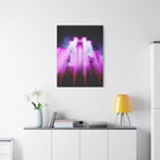 The City of Lights Vibrant Cityscape Canvas Art | Modern Neon Urban Skyline Wall Decor