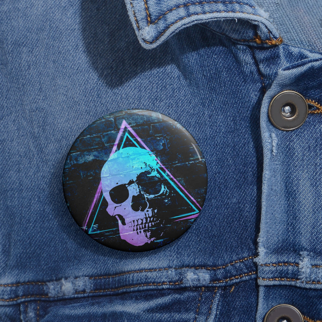 Skull on the Wall Pin - Dark Gothic Art Button
