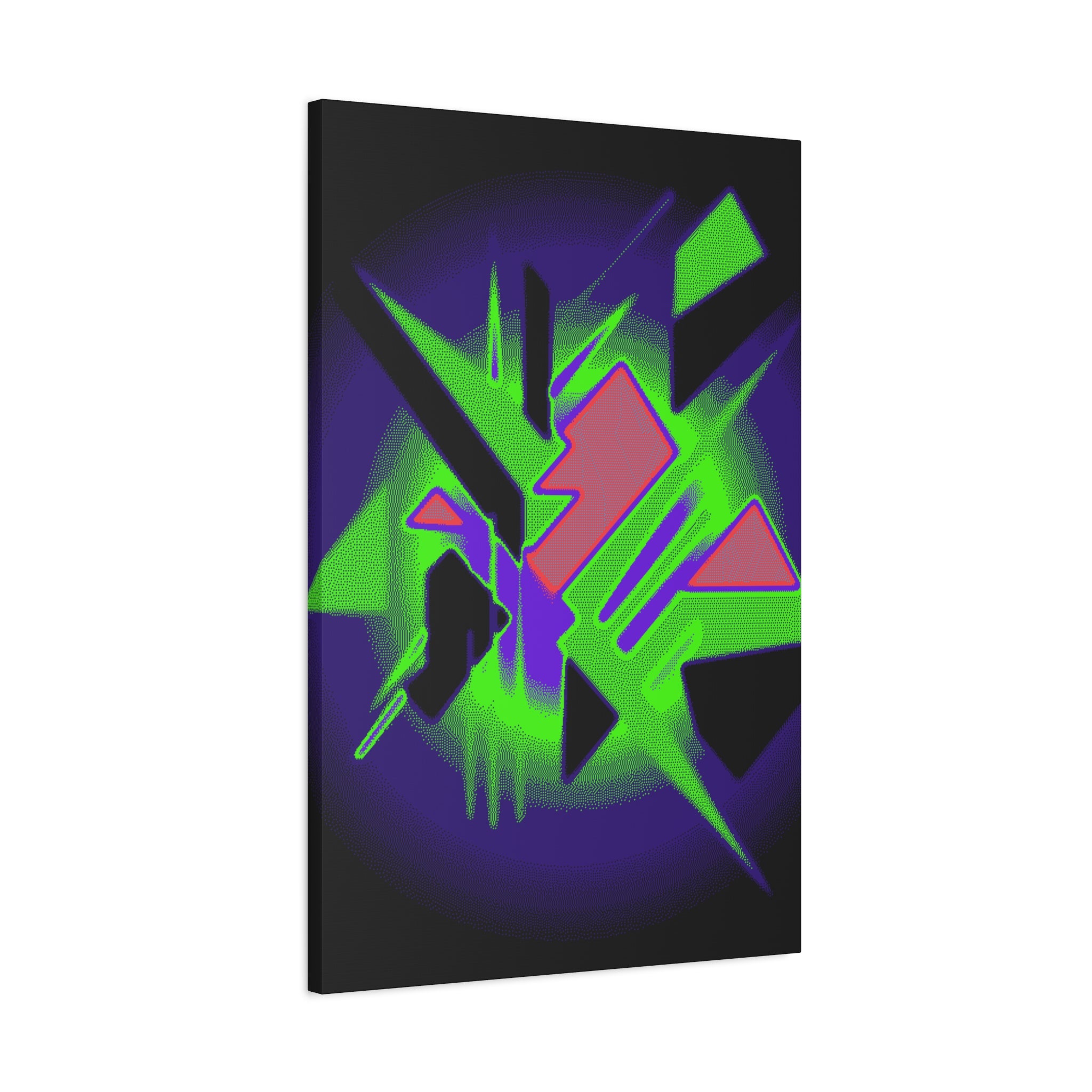 90s Paranoia Canvas Wall Art - Grunge Glitch Trippy Decor