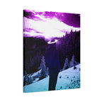 Winter Aurora Light Snowy Forest Canvas Art | Northern Lights Arctic Landscape Wall Decor