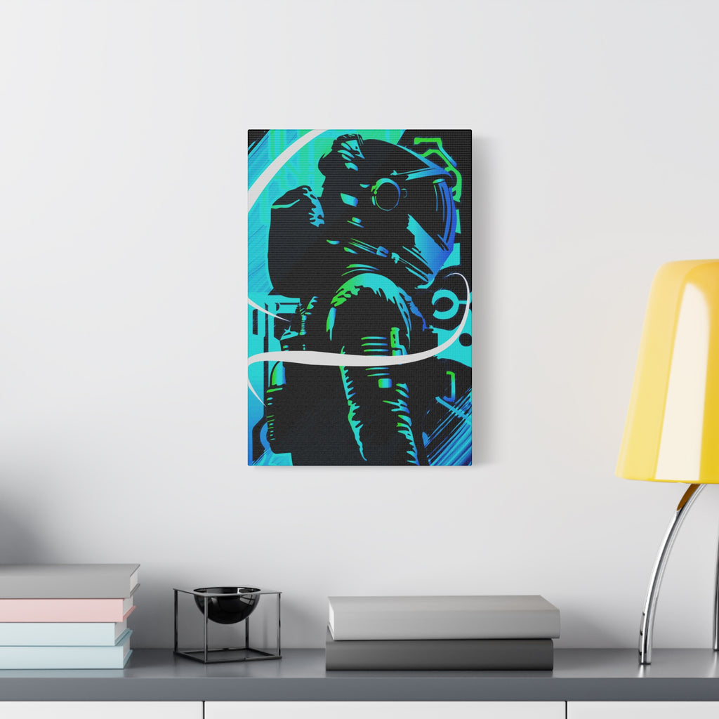Grunge Paint Blast Canvas Wall Art - Abstract Graffiti Astronaut Decor