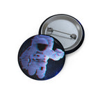 Scanline Spaceman Pin - Abstract Sci-Fi Art Button