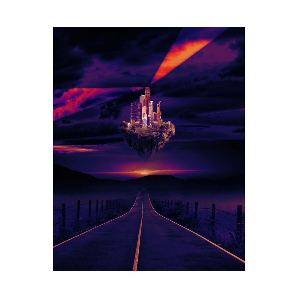 Abandoned Desert City Poster - Dystopian Sci-Fi Art Print