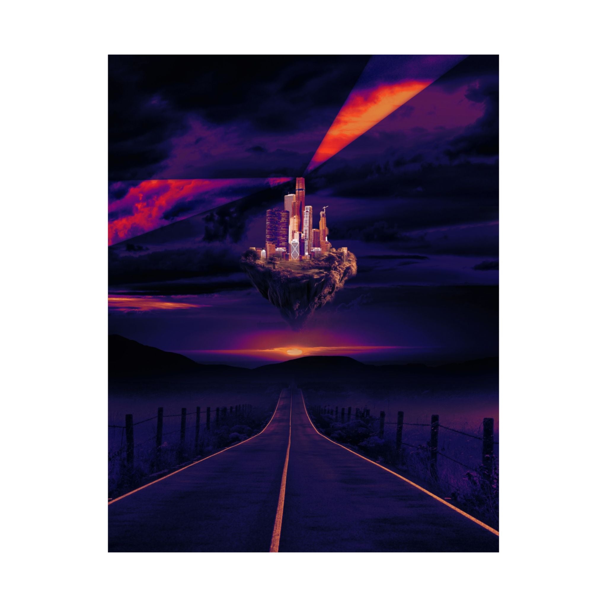 Abandoned Desert City Poster - Dystopian Sci-Fi Art Print