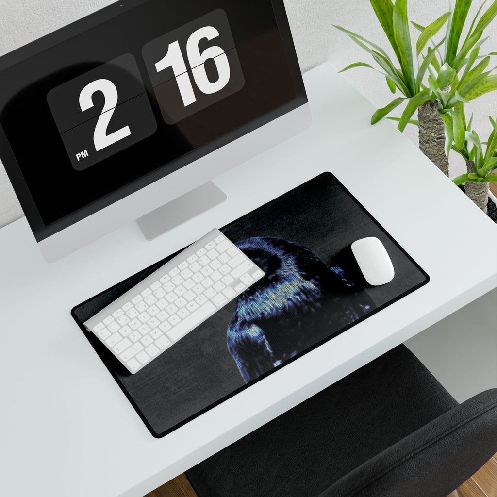 Mystical Blue Raven Mouse Pad - Crow Bird Desk Mat