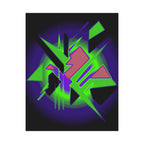 90s Paranoia Vaporwave Poster - Neon Glitch Art Print