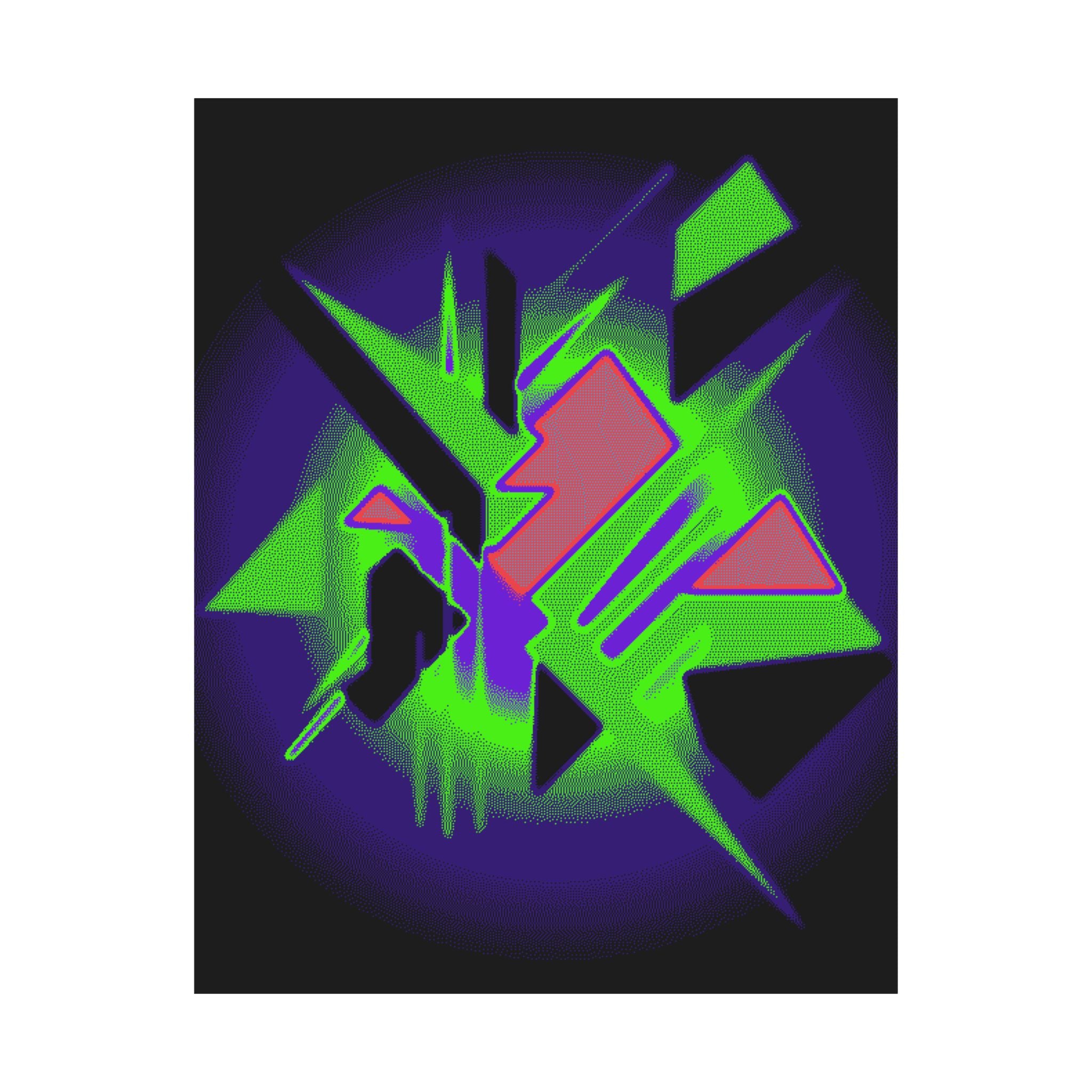 90s Paranoia Vaporwave Poster - Neon Glitch Art Print