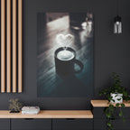 Coffee Love Kitchen Canvas Wall Art - Rustic Cafe Decor