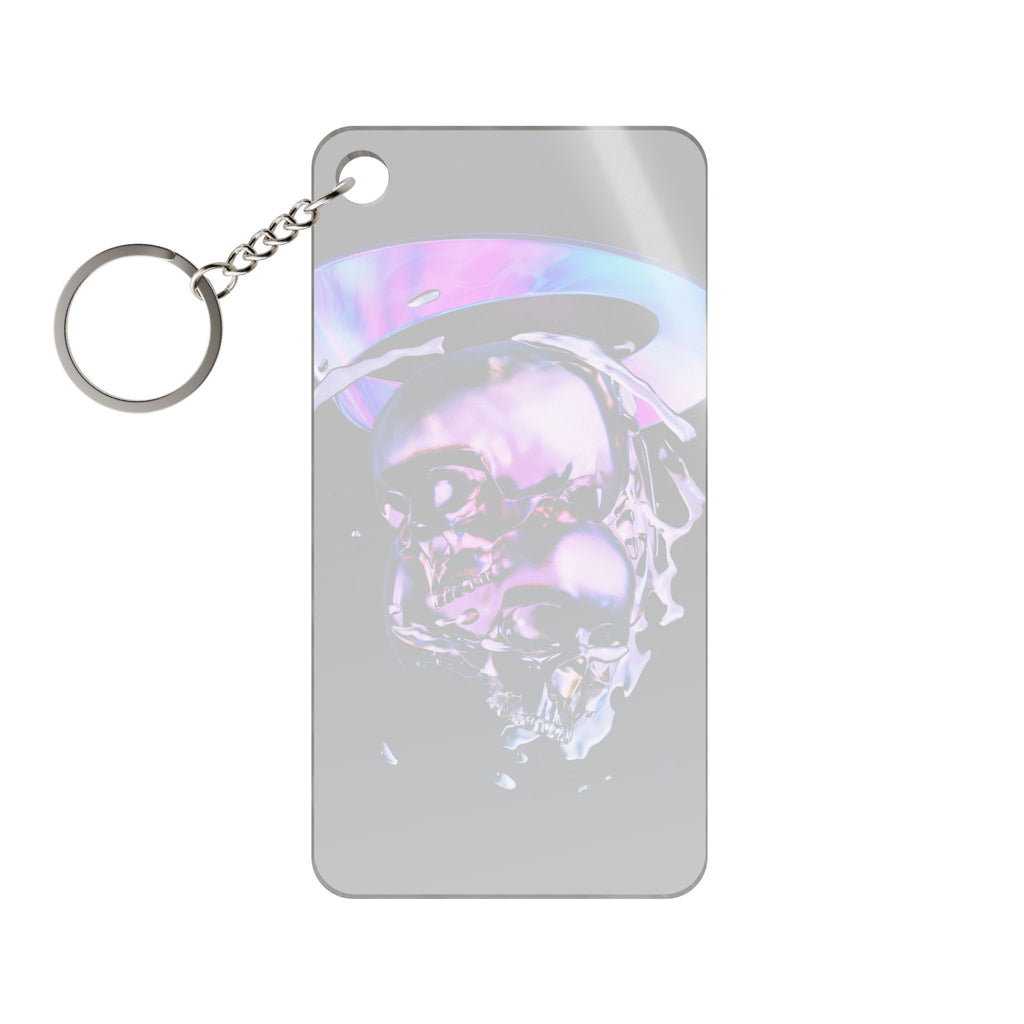 Melted Skeleton Skulls Keychain - Cosmic Skull Acrylic Charm