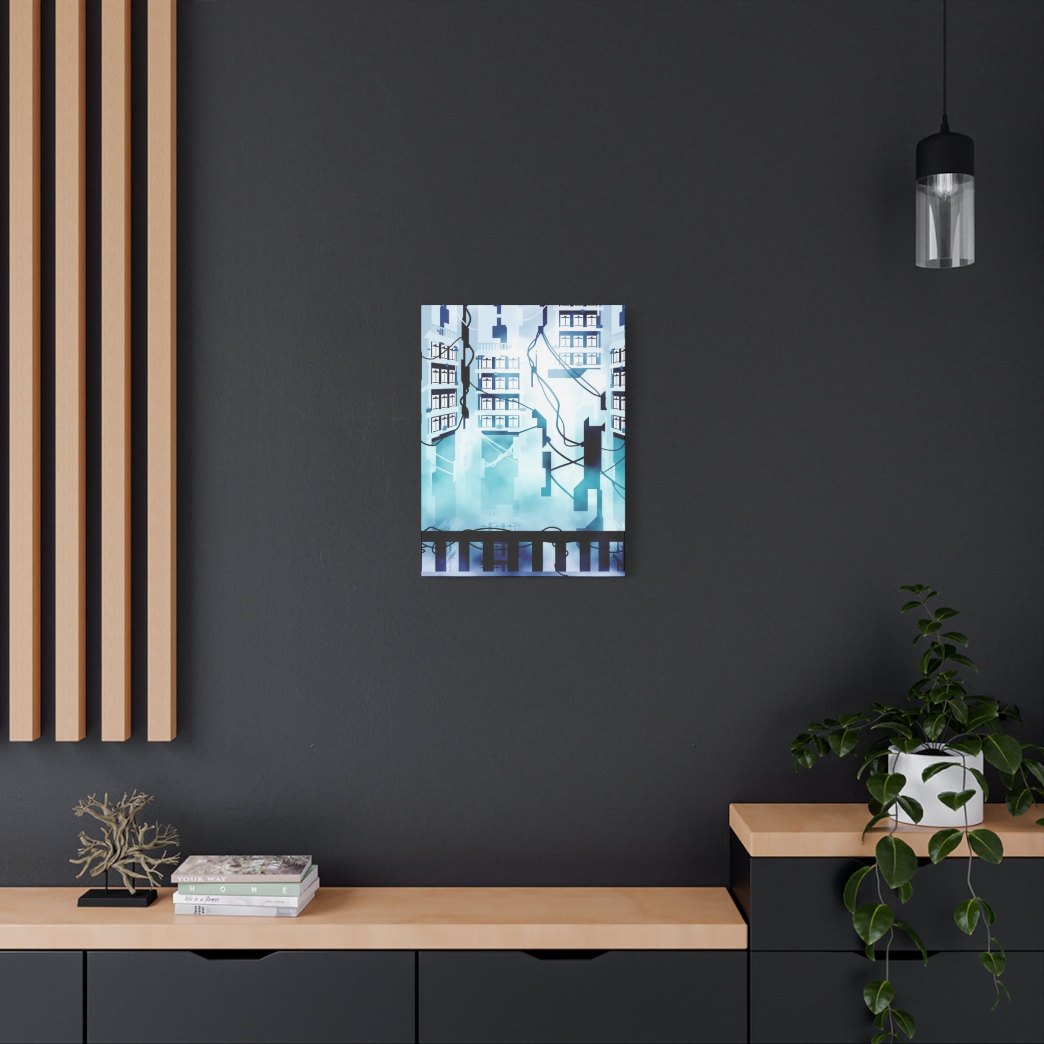 Memory Chamber Canvas Wall Art - Futuristic Sci-Fi Interior Decor