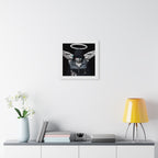 Modern Angel Framed Poster - Black & White Geometric Wings Wall Art