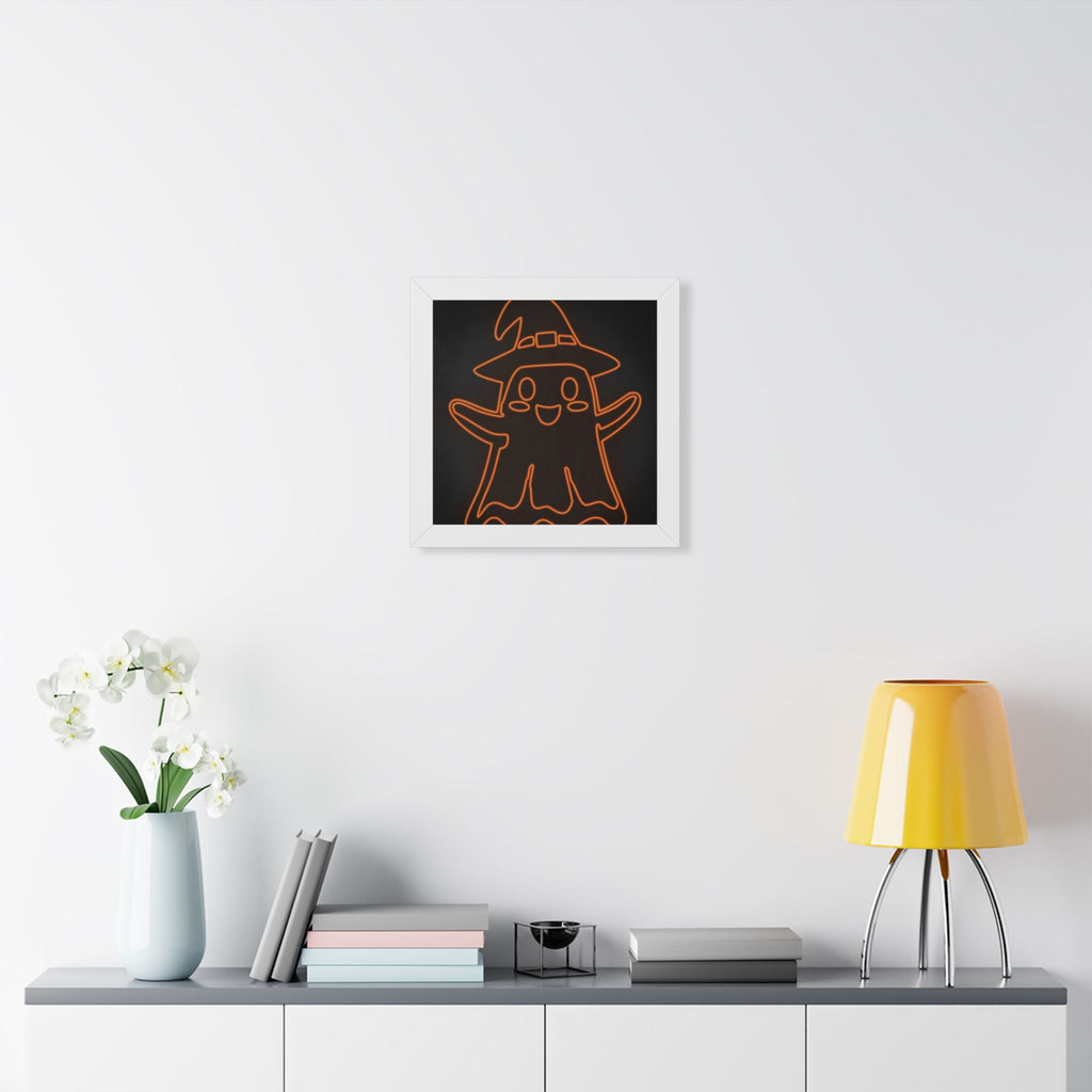 Cute Ghost Framed Poster - Halloween Kids Room Wall Art