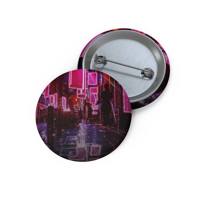Japanese City Punk FX.3 Pin - Neon Night Art Button
