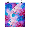 Trippy pink and blue Fractal Matte Poster Print