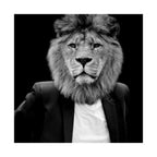 Lion in a Suit Poster - Quirky Animal Portrait Art Print