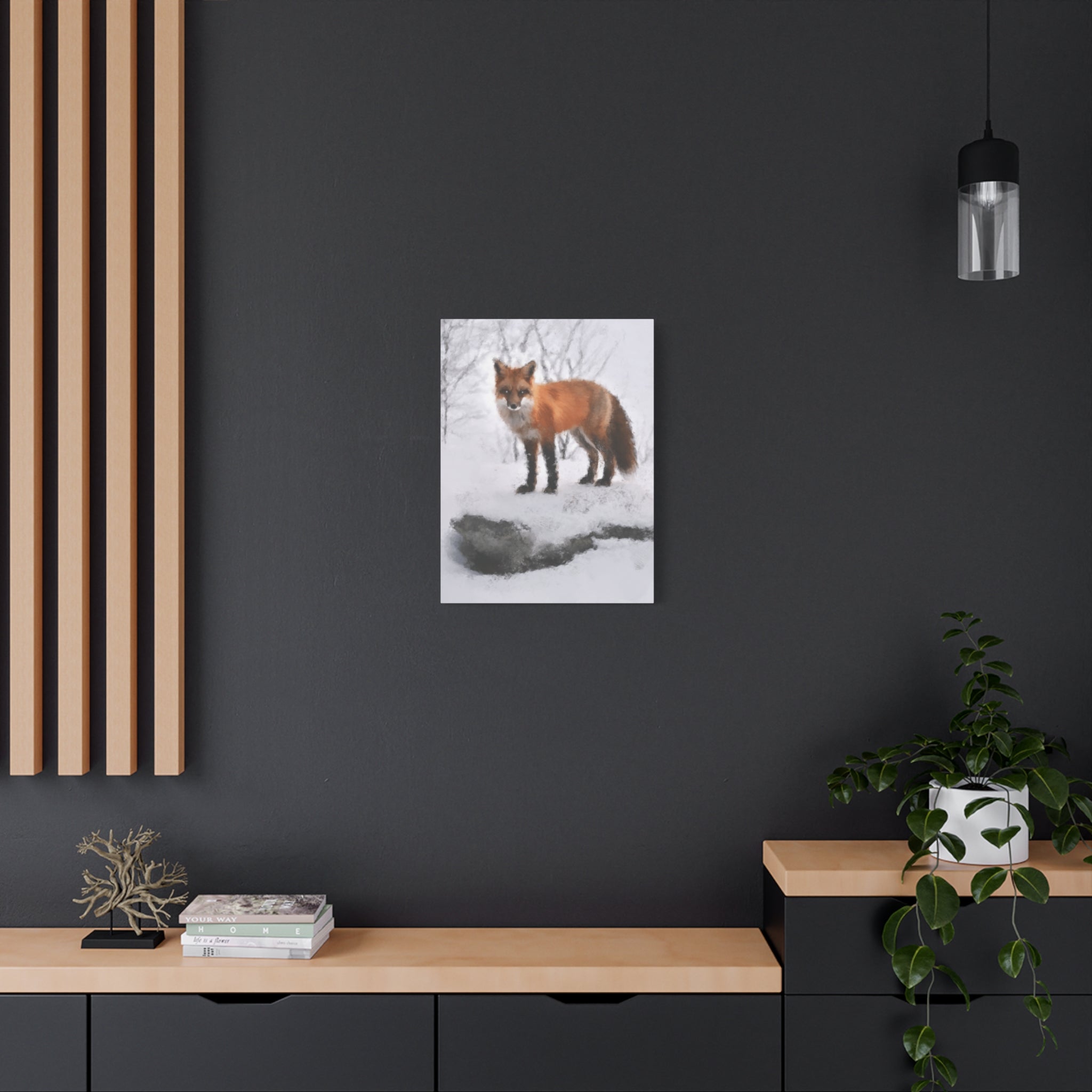 Spirit of the Fox Canvas Wall Art - Psychedelic Geometric Wildlife Decor