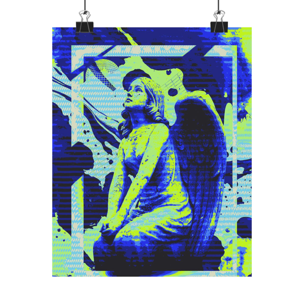 Stone Angel Vaporwave Matte Poster Print