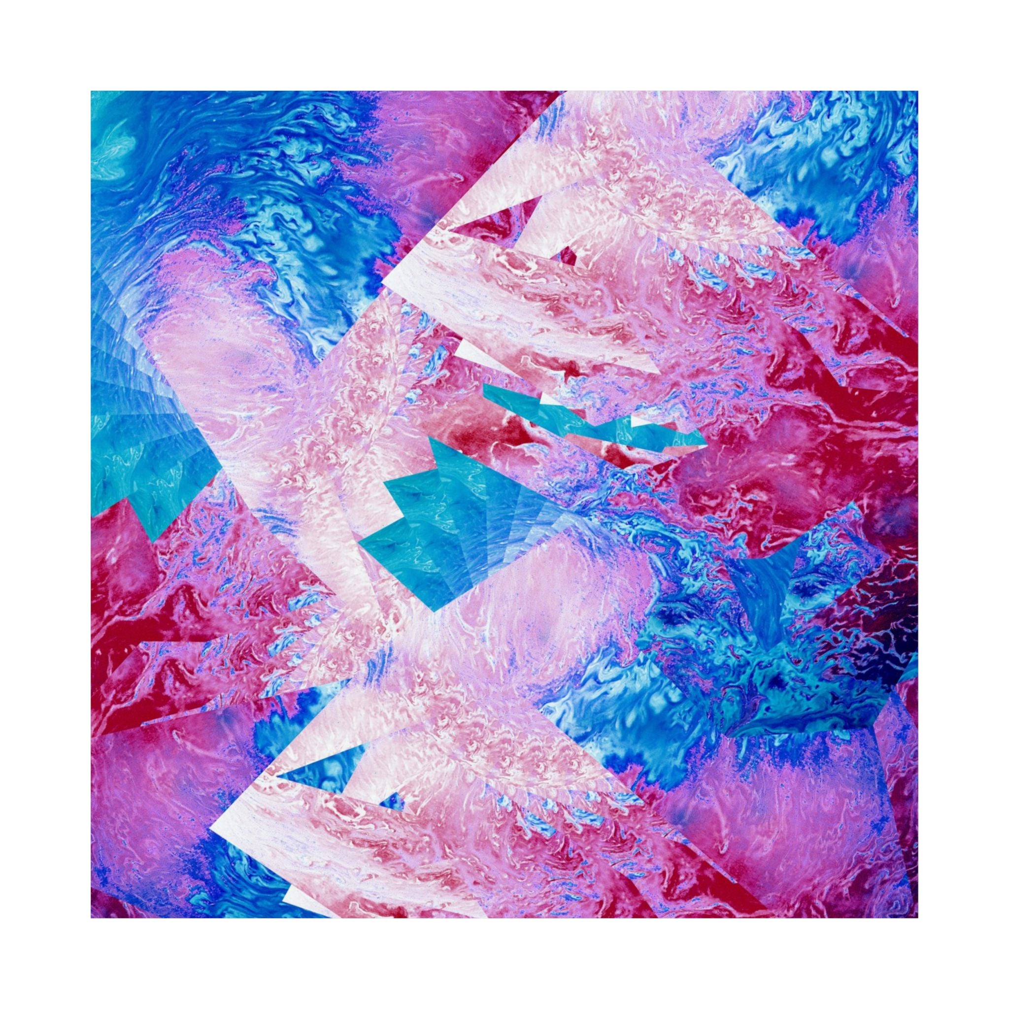 Trippy pink and blue Fractal Matte Poster Print