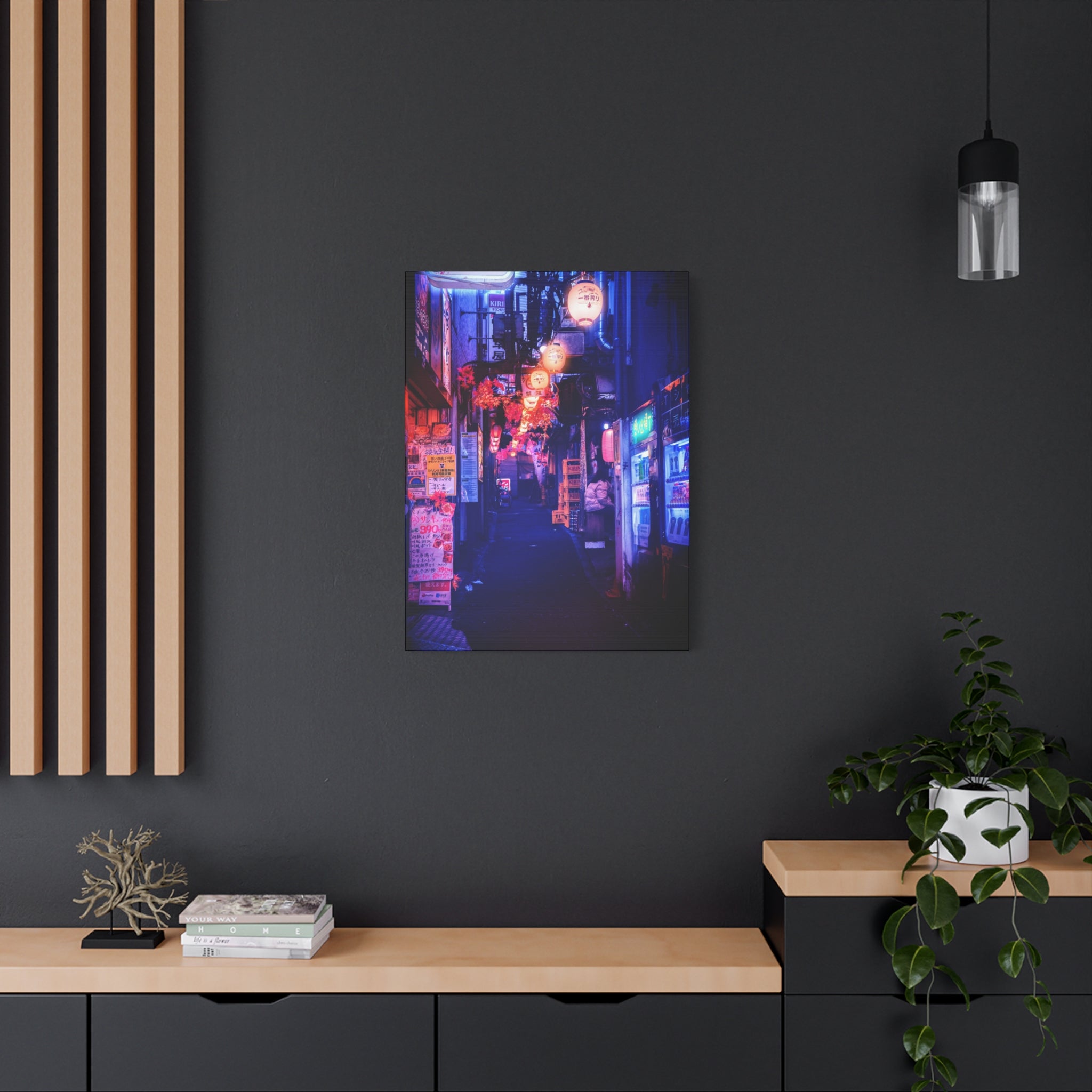 Japanese City Punk FX Canvas Wall Art - Cyberpunk Street Decor