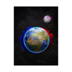Earth Glitched Poster - Digital Glitch Space Art Print
