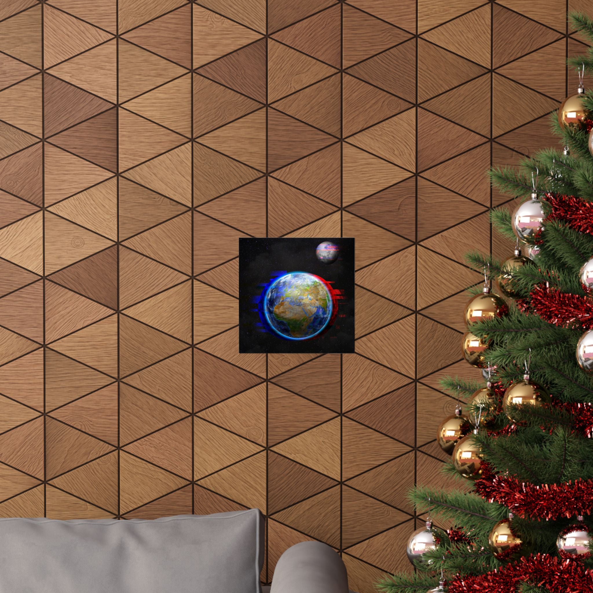 Earth Glitched Poster - Digital Glitch Space Art Print