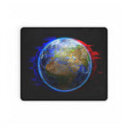 Earth Glitched Mouse Pad - Geometric Glitch Desk Mat