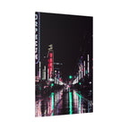 Cyberpunk Slick Street Canvas Wall Art - Neon Alley Decor