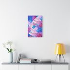 Trippy Pink and Blue Fractal Canvas Art | Surreal Abstract Sacred Geometry Wall Decor