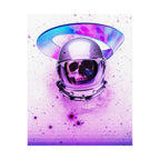 Astronaut Skeleton Skull Poster Print - Neon Space Skull Art
